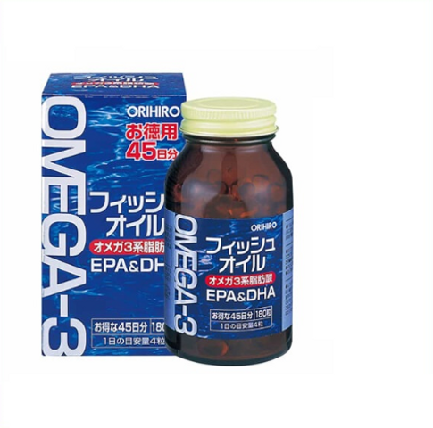 Viên uống Omega 3 Orihiro 180 viên - Bổ sung DHA & EPA, hỗ trợ tim mạch và phát triển não bộ - Sản phẩm Nhật Bản