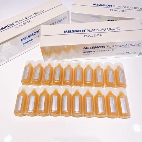 Nhau thai ngựa Melsmon Platinum Liquid Placenta 30 ống của Nhật Bản