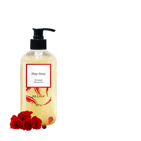 Gel tắm Mine Stay Sexy 500g - Sữa tắm hương nước hoa cao cấp, làm sạch sâu và dưỡng ẩm với Saffron, Niacinamide cho làn da sáng khỏe