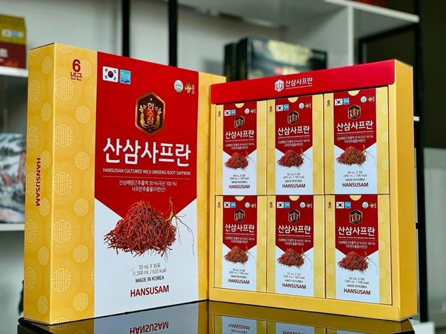 Nước hồng sâm nhụy hoa nghệ tây Hansusam Saffron 30 gói x 50ml