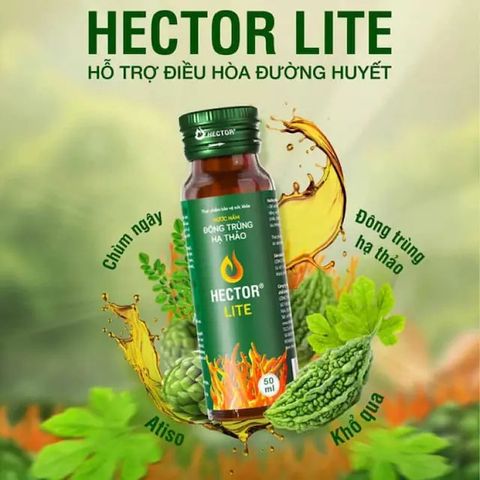 Nước Nấm Đông Trùng Hạ Thảo Hector Lite 50ml - Hộp 10 Chai Hỗ Trợ Tăng Cường Sức Khỏe, Ổn Định Đường Huyết, Sản Phẩm Thiên Nhiên
