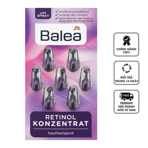 Serum Viên Nang Balea Retinol Konzentrat - Giảm Nếp Nhăn, Căng Da, Hồi Phục Da - 7 Viên Xuất Xứ Đức