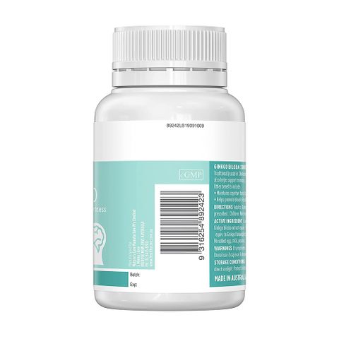 Viên uống bổ não Healthy Care Ginkgo Biloba 2000mg 100 viên - Hỗ trợ trí nhớ, tuần hoàn máu, giảm căng thẳng, hàng Úc chính hãng