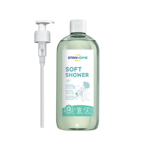 [Hạn 11/2026] Sữa Tắm Rửa Mặt Không Xà Phòng Stanhome Soft Shower 740ml - Dưỡng Ẩm Dịu Nhẹ Cho Da Mặt và Cơ Thể, Phù Hợp Cho Da Nhạy Cảm