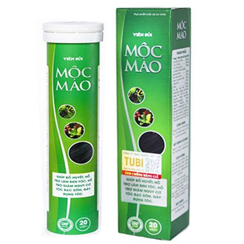 Viên Sủi Mộc Mao Hỗ Trợ Đen Tóc - Ngăn Rụng Tóc, Dưỡng Tóc Chắc Khỏe, Vitamin B2, Biotin, Nano Curcumin 10% - 20 Viên Sủi