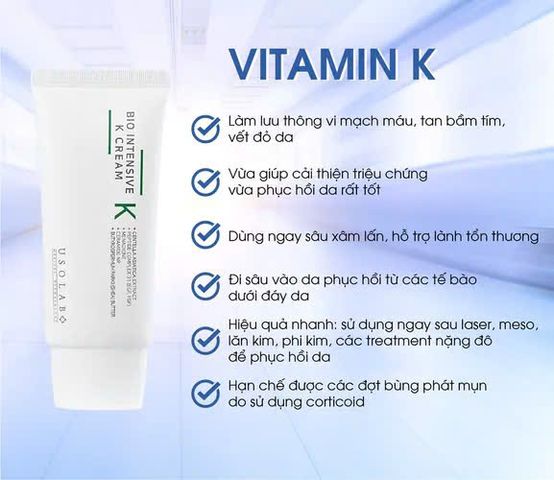 Kem Dưỡng Usolab Bio Intensive K Cream - Phục Hồi và Làm Dịu Da 50ml - Giảm Đỏ, Bầm Tím, Chống Lão Hóa, Dưỡng Ẩm Da Nhạy Cảm