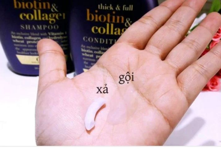 Bộ Dầu Gội - Xả OGX Biotin & Collagen 385ml - Kích Thích Mọc Tóc, Ngăn Rụng Tóc cho Tóc Khoẻ, Dày Mượt, Dưỡng Ẩm Tự Nhiên