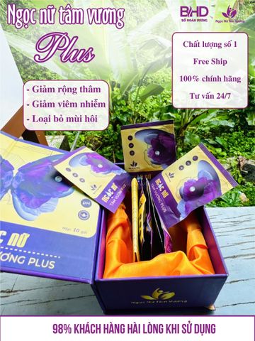 Viên đặt phụ khoa Ngọc Nữ Tâm Vương Plus (Mẫu Mới Hộp 10 Viên)