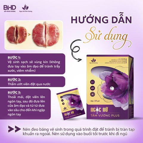 Viên đặt phụ khoa Ngọc Nữ Tâm Vương Plus (Mẫu Mới Hộp 10 Viên)