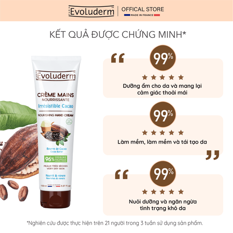 Kem dưỡng ẩm làm mềm bảo vệ da tay chiết xuất Bơ Cacao Evoluderm