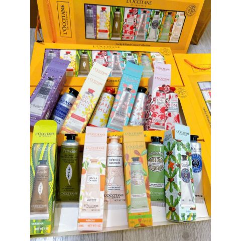 Kem Dưỡng Da Tay L'Occitane Lucky 8 - Set 8 Tuýp 30ml với Hương Shea, Hoa Hồng, Hoa Anh Đào, Oải Hương và Nhiều Hương Khác