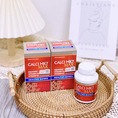 Viên uống bổ sung Canxi Calci MK7 Max - Vitamin D3 K2 MK7, giúp trẻ cao lớn, hỗ trợ phụ nữ mang thai, hộp 60 viên