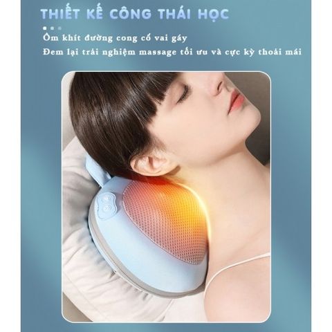 Gối Massage Hồng Ngoại Không Dây Nikio NK-135DC - Xoa Bóp 4D, Sưởi Nóng, Pin Sạc 2600mAh, Giảm Đau Cổ Vai Gáy, Tiện Lợi Sử Dụng Mọi Nơi
