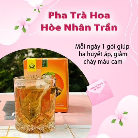 Trà Hoa Hoè Nhân Trần Túi Lọc - Giải Khát Thảo Mộc Hộp 30 Túi x 3gr - Được Chứng Nhận ISO, Dễ Dùng Cho Mọi Đối Tượng