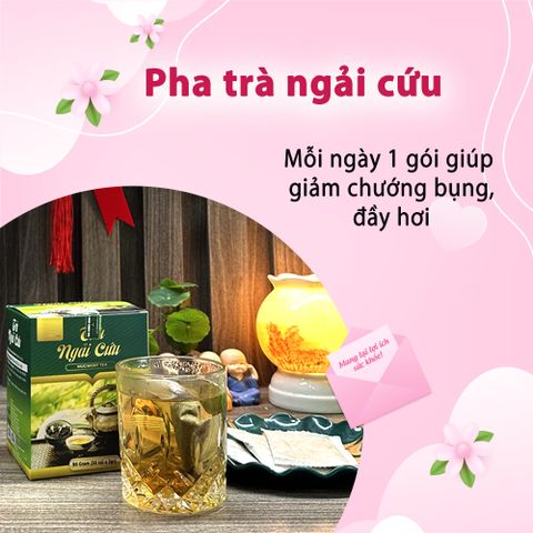Trà Ngải Cứu Giảm Đầy Hơi - Hộp 30 Gói Túi Lọc Thảo Dược Tự Nhiên, Hỗ Trợ Tiêu Hóa, Bổ Dưỡng Sức Khỏe