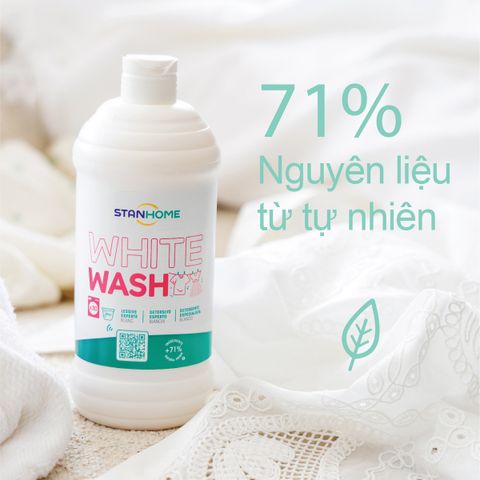 Nước Giặt Đậm Đặc Stanhome White Wash 750ml - Giữ Đồ Trắng Sáng Nguyên Liệu Tự Nhiên, Hiệu Quả Từ Nhiệt Độ 20°C