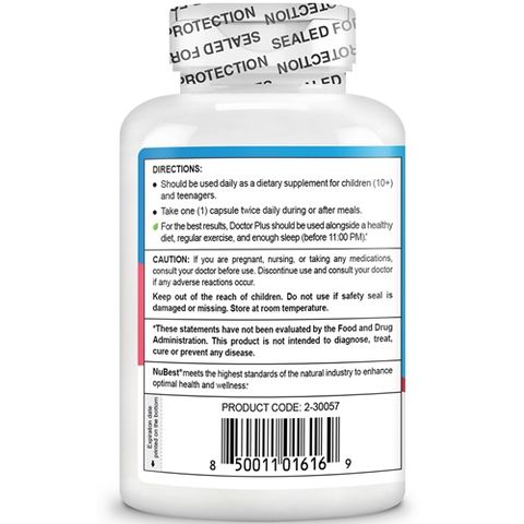 Doctor Plus Thực Phẩm Bảo Vệ Sức Khỏe  Hỗ Trợ Phát Triển Xương, Giúp Xương Chắc Khỏe Cho Trẻ Từ  10 - 20 (60 Viên)