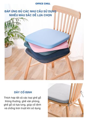 Đệm Lót Ngồi Ghế Gỗ OFFICE CHILL - Nệm Cao Su Non Thoáng Khí Cho Ghế Văn Phòng, Hỗ Trợ Sức Khỏe Người Dùng, Giảm Đau Mỏi