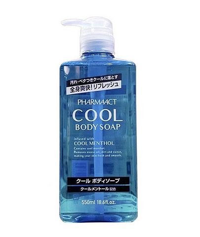 Sữa Tắm Nam Pharmaact Cool Body Soap 550ml - Hương Bạc Hà Kháng Khuẩn Dưỡng Ẩm Nhật Bản