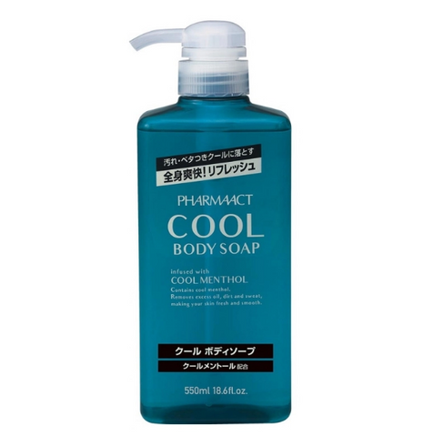 Sữa Tắm Nam Pharmaact Cool Body Soap 550ml - Hương Bạc Hà Kháng Khuẩn Dưỡng Ẩm Nhật Bản