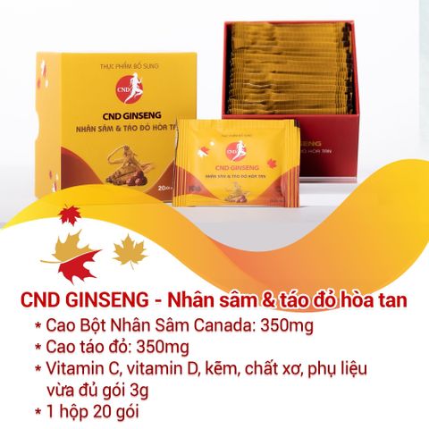 Nhân Sâm và Táo Đỏ Hòa Tan cnd Ginseng Thực Phẩm Tăng Cường Sức Khỏe