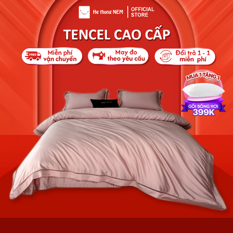 Ga tencel cao cấp Hệ Thống Nệm Set bộ vỏ chăn ga ra drap tencel trải phủ giường gối nệm đệm 5 món cao cấp