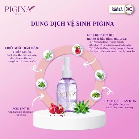 Dung dịch vệ sinh phụ nữ Pigina Lacto 150ml - Gel vệ sinh dịu nhẹ, cân bằng pH, chăm sóc vùng kín, khử mùi hiệu quả