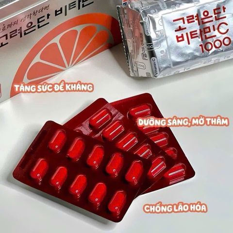 Viên Uống Vitamin C 1000mg Eundan Hàn Quốc - Cải Thiện Sức Khỏe và Làm Sáng Da, Hộp 60 Viên Bổ Sung Dinh Dưỡng Chất Lượng