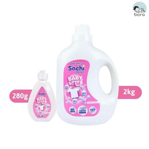 Nước Giặt Xả Cho Bé Sachi Organic 280g - Giặt Sạch & Xả Mềm Cho Trẻ Em, Hương Cỏ Ngọt & Hoa Hồng An Toàn, Tự Nhiên