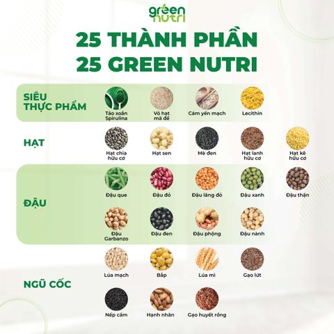 Combo 2 Hộp Sữa Hạt Ngũ Cốc 25 Loại Hạt Đậu 625g Green Nutri - Sữa Thuần Chay Từ 25 Loại Hạt Nhiều Dinh Dưỡng