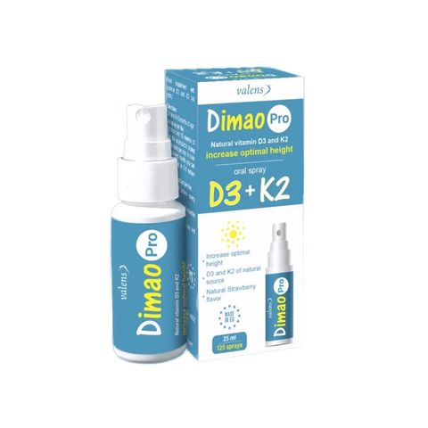 Xịt Họng Dimao Pro Oral Spray D3 + K2 - Hỗ Trợ Bổ Sung Vitamin D và K2 Cho Cơ Thể (25ml) - Sản Phẩm Chất Lượng Từ Valens