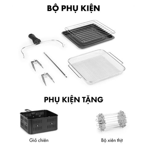 Nồi Chiên Không Dầu 12L Klarstein Aerovital Cube - Nấu Ăn Thông Minh, 1600W, 13 Chương Trình Chế Biến, Dễ Dàng Sử Dụng, Giữ Nhiệt và Sấy Khô