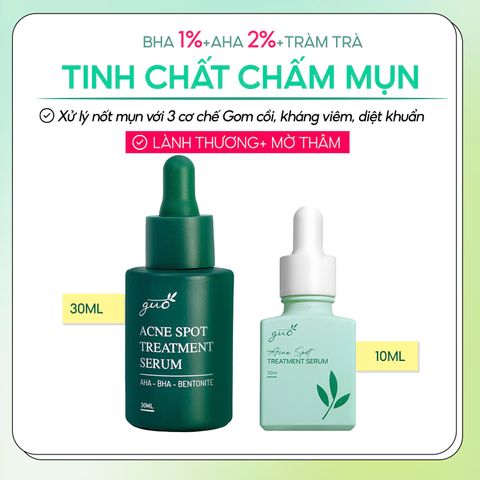 Serum Chấm Mụn GUO - Điều Trị Mụn Hiệu Quả Với AHA 2.2%, BHA 1%, Sulfur - Sản Phẩm Chăm Sóc Da Nhạy Cảm 10ml/30ml