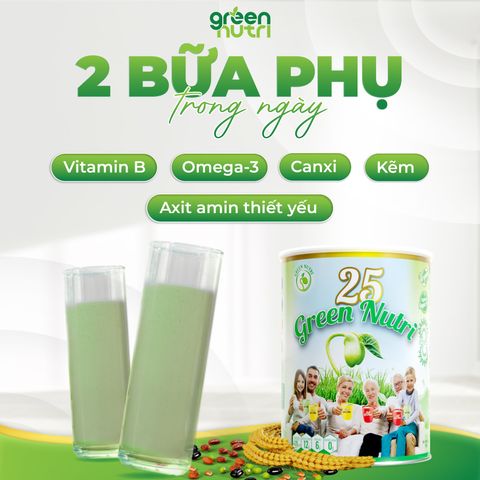 Sữa Hạt Ngũ Cốc 25 Green Nutri Có Chứa Tảo Xoắn Spirulina - Thức Uống Lành Mạnh, Giàu Dinh Dưỡng, Dạng Lon 750g