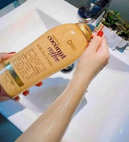 Sữa Tắm Tẩy Tế Bào Chết OGX Coconut Coffee 577ml - Dưỡng Ẩm, Giúp Da Mịn Màng và Khỏe Mạnh với Hương Dừa và Cà Phê