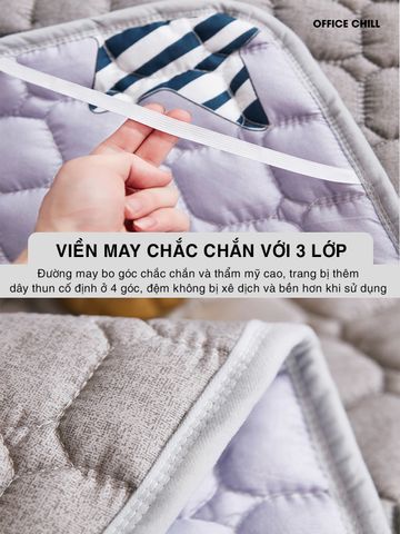 Chiếu Ngủ Văn Phòng OFFICE CHILL Tấm Đệm Lót Ngủ Chần Bông Microfiber Kháng Khuẩn 90x120cm - Giấc Ngủ Thoải Mái Tại Nơi Làm Việc