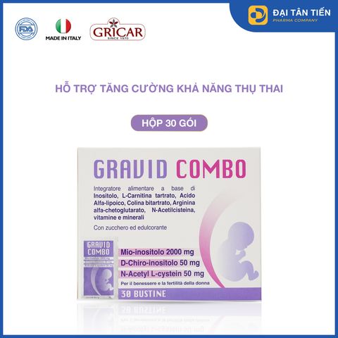 Gravid Combo hỗ trợ tăng khả năng thụ thai Ý hộp 30 gói