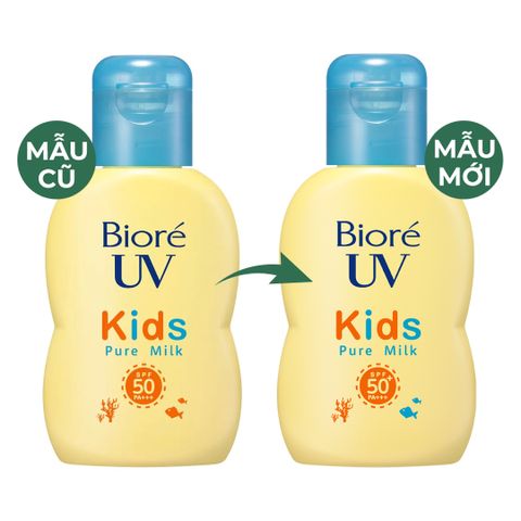 Sữa Chống Nắng Bioré UV Kids Pure Milk SPF50+ PA+++ cho Trẻ Em 70ml - An Toàn, Dịu Nhẹ, Màng Lọc Vật Lý, Không Kích Ứng Da