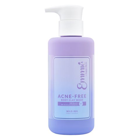 Sữa Tắm Đất Sét Emmié by Happy Skin - Giảm Mụn, 12% Kaolin, Hương Peachy Love hoặc Wild Iris, 250ml