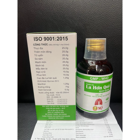 Nước Ho La Hớn Quả Xuân Quang 250ml - Giải nhiệt, giảm ho, bổ phế, hỗ trợ ho lâu ngày, ho khan, ho có đờm
