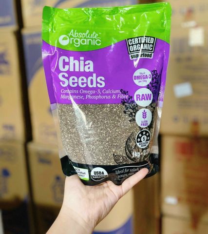 Hạt Chia Úc 1Kg (Tím) - Siêu thực phẩm dinh dưỡng, hỗ trợ giảm cân, làm đẹp da, giàu Omega-3 và chất xơ, lý tưởng cho sức khỏe năng động