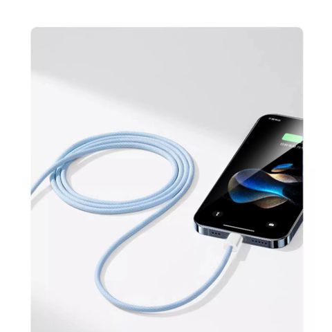 Cáp sạc nhanh bọc dù 60W Type C cho điện thoại Android, iPhone 15, Samsung, LG, Sony - Chống rối, bảo hành 1 đổi 1