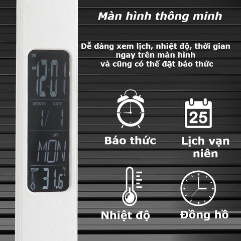 Đèn Bàn Học Chống Cận Thông Minh 8W - Sạc Nhanh Không Dây 10W, Đồng Hồ Vạn Niên, Đèn Ngủ Hiện Đại - MT-861