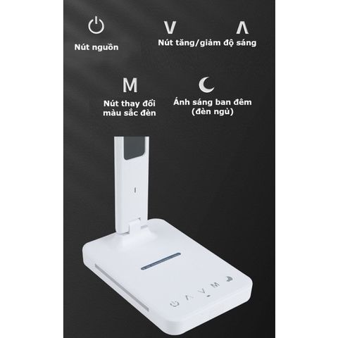 Đèn Bàn Học Chống Cận Thông Minh 8W - Sạc Nhanh Không Dây 10W, Đồng Hồ Vạn Niên, Đèn Ngủ Hiện Đại - MT-861