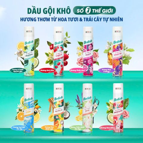 Dầu Gội Khô Batiste 200 ml - Giải pháp nhanh chóng cho tóc bóng mượt, sạch sẽ không cần nước, hoàn hảo cho người bận rộn và du lịch.