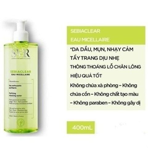 (Nhập khẩu) Sữa Rửa Mặt SVR Xanh Dành Cho Da Dầu Mụn Gel Moussant 400ml - Kiểm Soát Dầu, Làm Sạch Sâu, Dịu Da, Phù Hợp Với Da Mụn chính hãng
