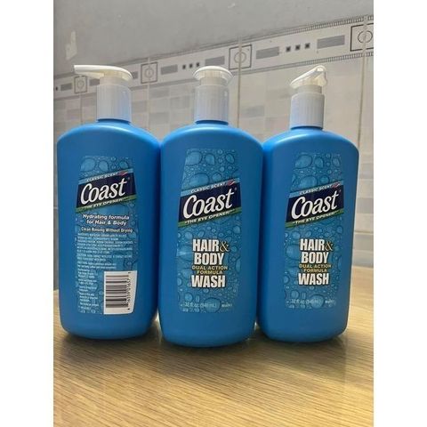 Sữa Tắm Gội Dành Cho Nam Coast Classic Scent 946ml - Sản Phẩm 2 Trong 1 Hương Thơm Cổ Điển, Giúp Làm Sạch Da và Tóc Hiệu Quả