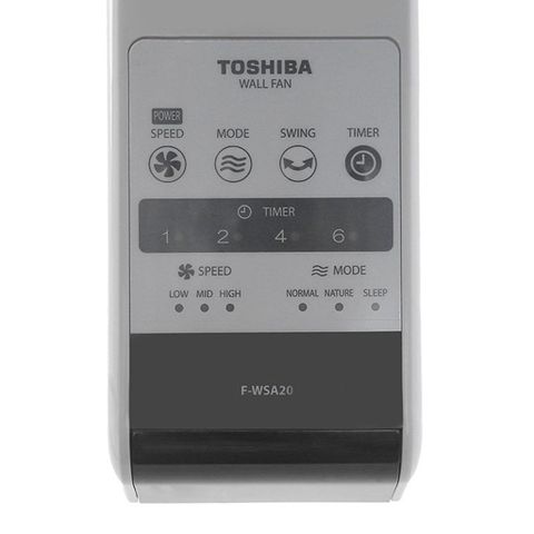 Quạt Treo Tường Toshiba F-WSA20(H)VN - Thiết Kế Hiện Đại, Tiết Kiệm Diện Tích, Công Suất 55W, Điều Khiển Từ Xa, Bảo Hành 12 Tháng