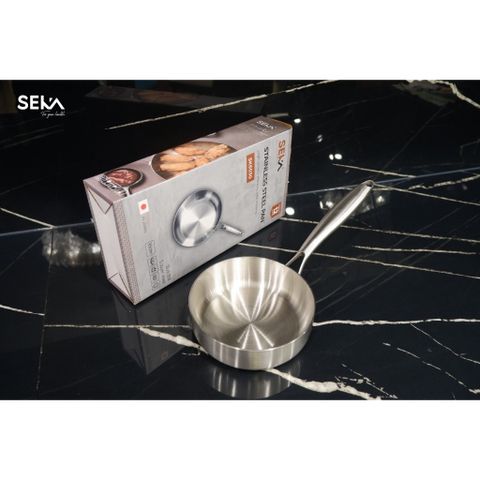 Chảo Cạn Lòng Inox SEKA 26Cm SK6030 - 5 Lớp Nguyên Khối, Chống Dính Tự Nhiên, An Toàn Mọi Loại Bếp