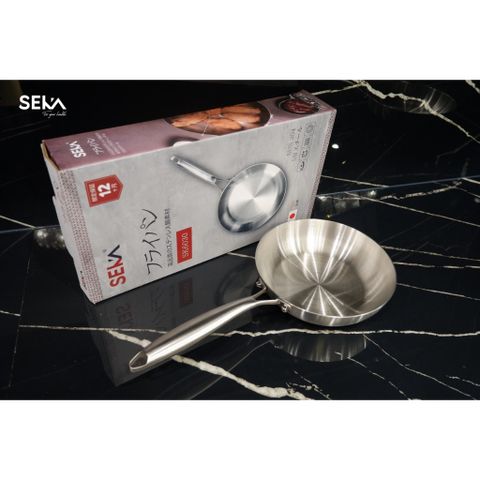 Chảo Cạn Lòng Inox SEKA 26Cm SK6030 - 5 Lớp Nguyên Khối, Chống Dính Tự Nhiên, An Toàn Mọi Loại Bếp